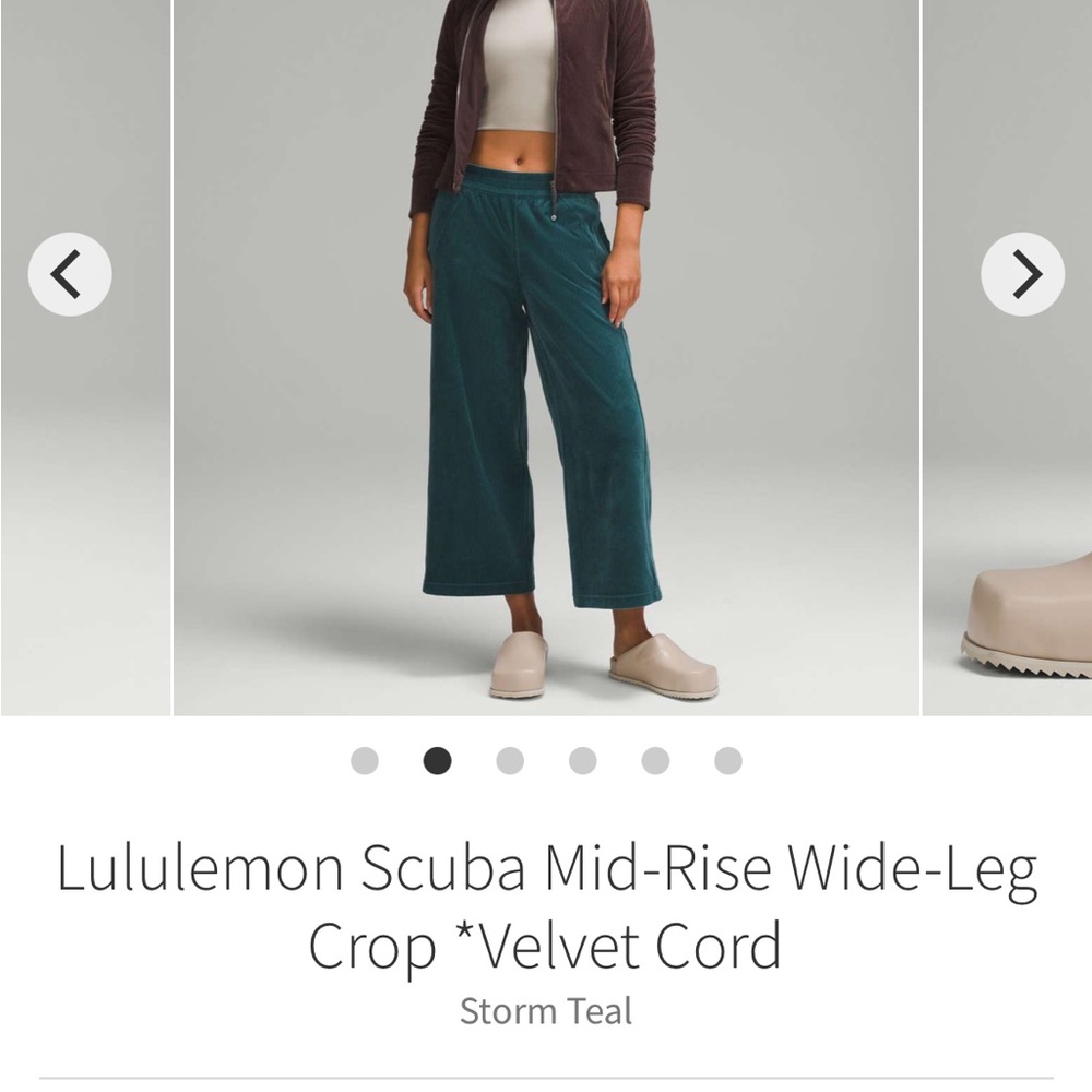 Lululemon crop scuba wide leg pants-teal